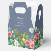 Wilde bloemen Periwinkle Dusty Blue Wedding Bedankdoosjes (Geopend)