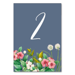 Wilde bloemen Periwinkle Dusty Blue Wedding Kaart