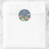 Wilde bloemen Periwinkle Dusty Blue Wedding Ronde Sticker (Tas)