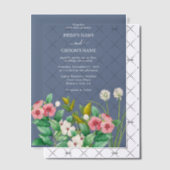 Wilde bloemen Periwinkle Dusty Blue Wedding Vellum Uitnodigingen (Offset (Uitnodiging))