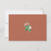 Wilde bloemen Periwinkle Oranje Terracotta Wedding RSVP Kaartje (Achterkant)