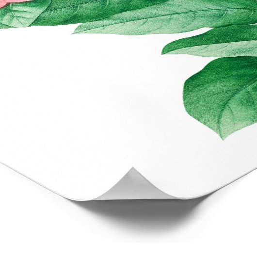 Wilde bloemen Periwinkle Wedding Seding Chart Poster (Hoek)