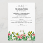 Wilde bloemen Periwinkle White Weduwroute Programmakaart (Achterkant)