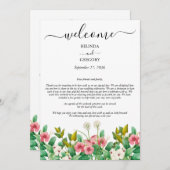 Wilde bloemen Periwinkle White Weduwroute Programmakaart (Voorkant / Achterkant)