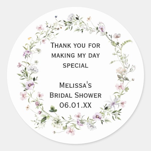 Wilde bloemen personaliseren Stickers (Voorkant)