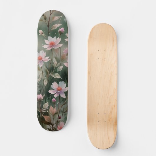 wilde bloemen persoonlijk skateboard (Voorkant)