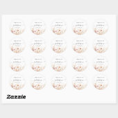 Wilde bloemen perzik beige herfst liefde bruidsdou ronde sticker (Vel)