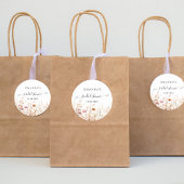 Wilde bloemen perzik beige herfst liefde bruidsdou ronde sticker