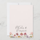 Wilde bloemen Petals en Prosecco Vrijgezellenfeest Kaart (Achterkant)