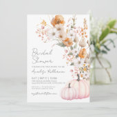 Wilde Bloemen Pompoen Bloem Bruidsdouche Kaart (Staand voorkant)