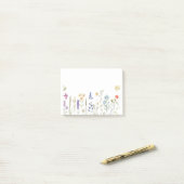 Wilde bloemen posten het post-it® notes (Op bureau)