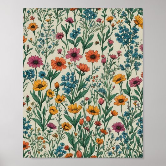 Wilde bloemen poster (Voorkant)