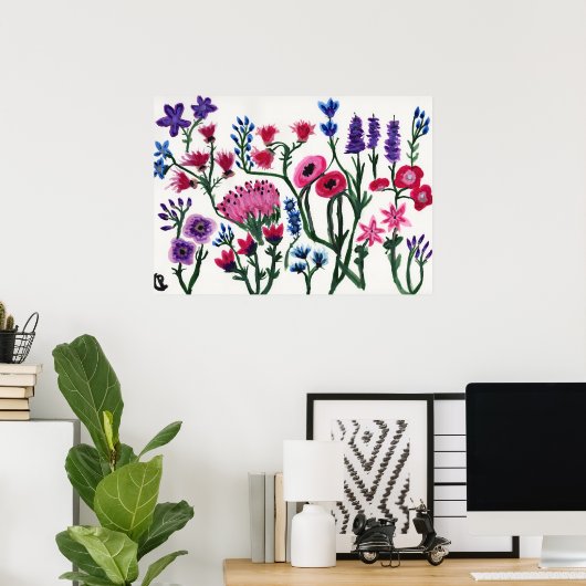 Wilde bloemen poster (Thuiskantoor)
