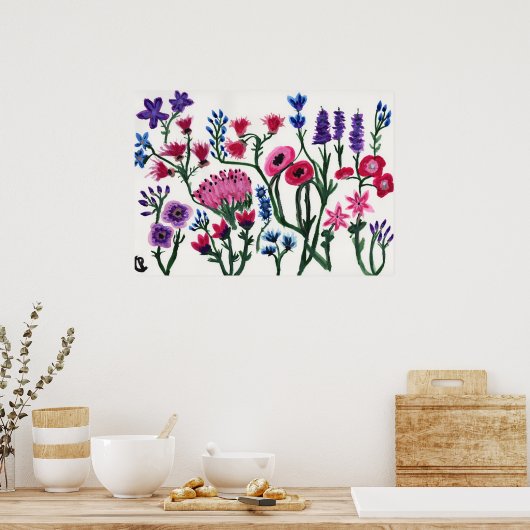 Wilde bloemen poster (Keuken)