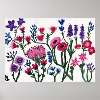 Wilde bloemen poster