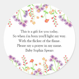 Wilde bloemen - Prayer Candle Label