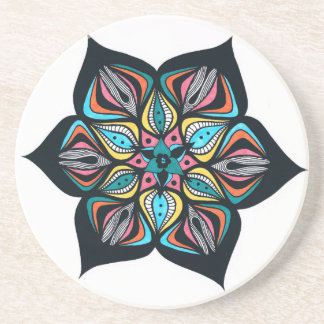 wilde bloemen: psychomaatkleurig zandsteen onderzetter