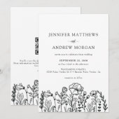 wilde bloemen | QR Code bruiloft Kaart (Voorkant / Achterkant)