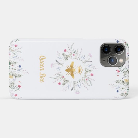 Wilde bloemen Queen Bee witte achtergrond Case-Mate iPhone Case (Achterkant (horizontaal))