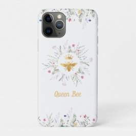 Wilde bloemen Queen Bee witte achtergrond Case-Mate iPhone Case