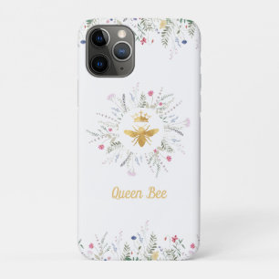Wilde bloemen Queen Bee witte achtergrond Case-Mate iPhone Case