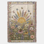 Wilde Bloemen Quilt Geweven Worpdeken Deken (Voorkant Verticaal)