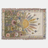 Wilde Bloemen Quilt Geweven Worpdeken Deken (Voorkant)