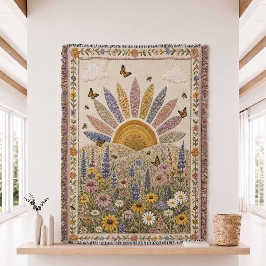 Wilde Bloemen Quilt Geweven Worpdeken Deken