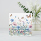 Wilde bloemen & Quote Kaart (Staand voorkant)