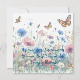 Wilde bloemen & Quote Kaart