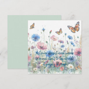 Wilde bloemen & Quote Kaart
