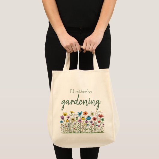 Wilde Bloemen Rand Ik Had Liever Getuinierd Boodsc Tote Bag (Voorkant (product))