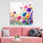 Wilde Bloemen Rapsodie Canvas Afdruk (Insitu (Woonkamer))