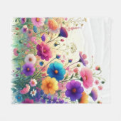 Wilde Bloemen Rhapsodie Fleece Deken (Voorkant (Horizontaal))