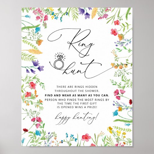 Wilde Bloemen Ring Jacht Bruidsfeest Spel Bord Poster (Voorkant)