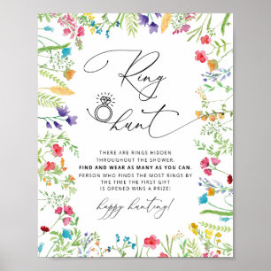 Wilde Bloemen Ring Jacht Bruiloft Borrel Spel Bord Poster