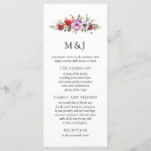 Wilde Bloemen & Romantisch Trouwprogramma Kaart (Voorkant)