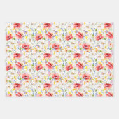 Wilde bloemen - Romantische Kleurrijke Weide Bloem Inpakpapier Vel (Voorkant 2)