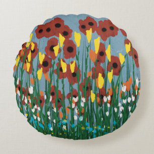 Wilde bloemen rond kussen