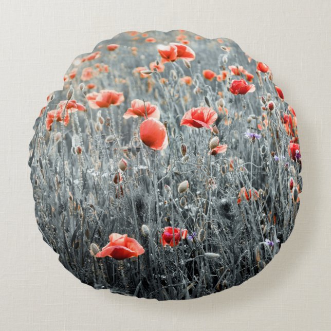 Wilde bloemen rond kussen (Voorkant)