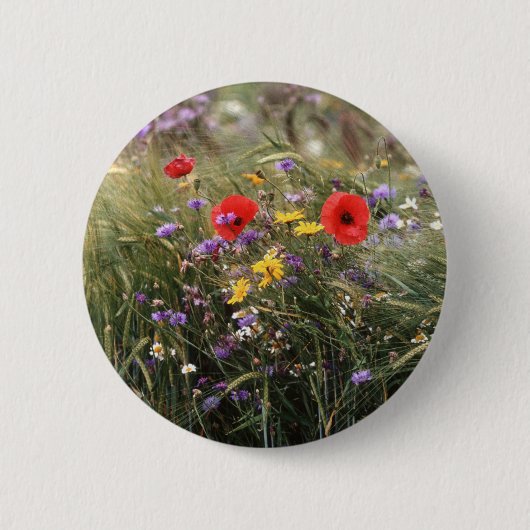Wilde bloemen ronde button 5,7 cm (Voorkant)