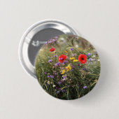 Wilde bloemen ronde button 5,7 cm (Voorkant /achterkant)