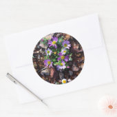 Wilde bloemen ronde sticker (Envelop)