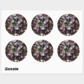 Wilde bloemen ronde sticker (Vel)