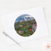 Wilde bloemen ronde sticker (Envelop)