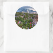 Wilde bloemen ronde sticker (Tas)