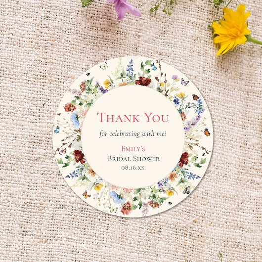 Wilde Bloemen Ronde Sticker