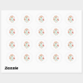 Wilde bloemen ronde sticker (Vel)