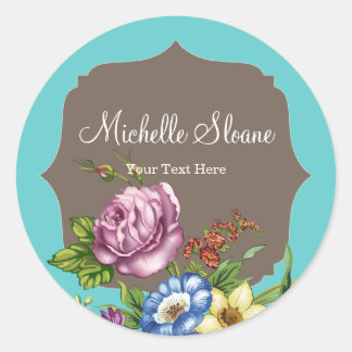 wilde bloemen ronde sticker