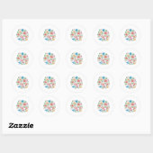 Wilde bloemen ronde sticker (Vel)